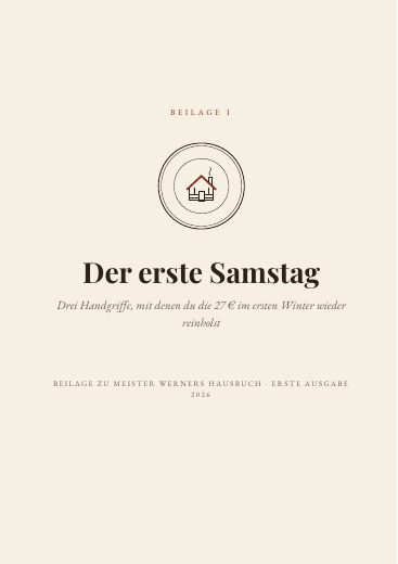Umschlag der Beilage I: Der erste Samstag